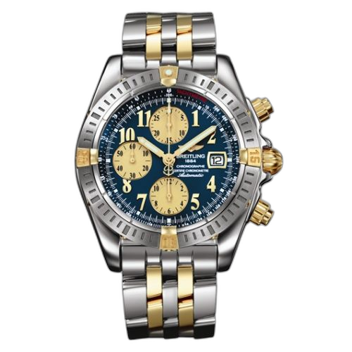 [B1335611/C648] Chronomat Evolution Stainless Steel / Yellow Gold / Blue