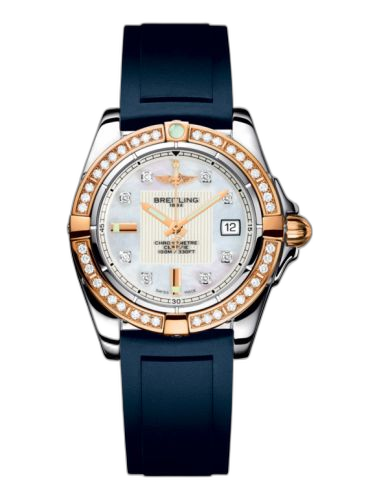 [C71356LA.A712.141S] Galactic 32 Stainless Steel / Rose Gold / Diamond / Pearl Diamond / Rubber