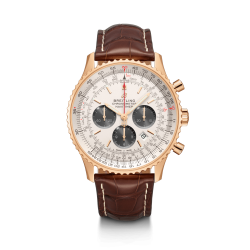 [RB0127121G1P1 (aka: RB012712.G836.756P)] Navitimer 1 B01 Chronograph 46 Red Gold / Silver / Croco / Pin