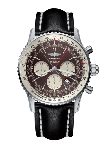 [AB031021/Q615/441X/A20BA.1] Navitimer Rattrapante Stainless Steel / Panamerican Bronze / Calf / Pin