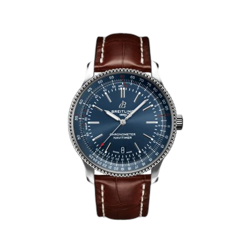 [A17326161C1P2] Navitimer Automatic 41 Automatic Stainless Steel / Blue / Croco / Folding
