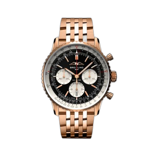 [RB0138211B1R1] Navitimer B01 Chronograph 43 Red Gold / Black / Bracelet
