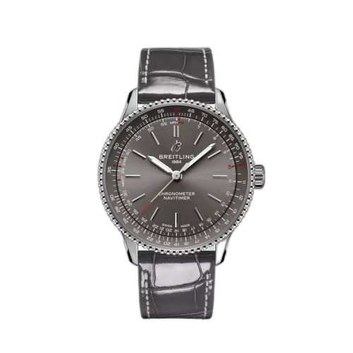 [A17327381B1P1] Navitimer Automatic 36 Stainless Steel / Grey / Croco / Folding