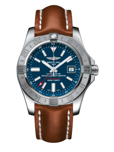 [A3239011/C872/434X/A20D.1] Avenger II GMT Stainless Steel / Mariner Blue / Calf / Folding