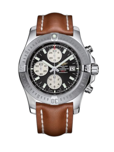 [A1338811/BD83/433X/A20BA.1] Colt Chronograph Automatic Stainless Steel / Volcano Black / Calf / Pin