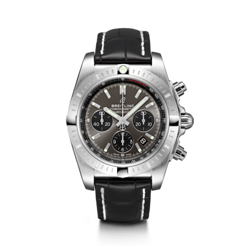[AB0115101F1P1] Chronomat B01 Chronograph 44 Stainless Steel / Blackeye Grey / Croco / Pin