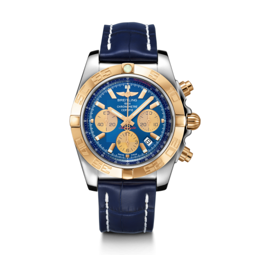 [CB0110121C1P1] Chronomat 44 Stainless Steel / Rose Gold / Metallica Blue / Croco / Pin