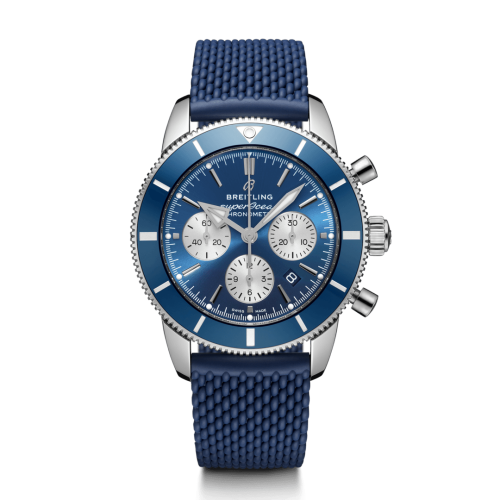 [AB0162161C1S1 (aka: AB016216.CA07.281S)] Superocean Heritage II B01 Chronograph 44 Stainless Steel / Blue / Rubber / Folding