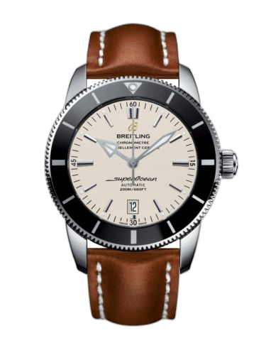 [AB202012/G828/439X/A20BA.1] Superocean Heritage II 46 Stainless Steel / Black / Silver / Calf / Pin