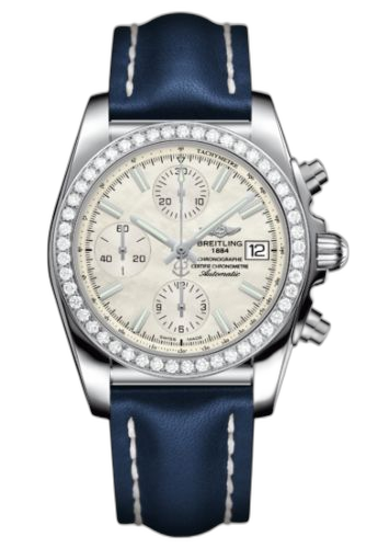 [A1331053A774115X] Chronomat 38 SleekT Stainless Steel / Diamond / MOP / Calf