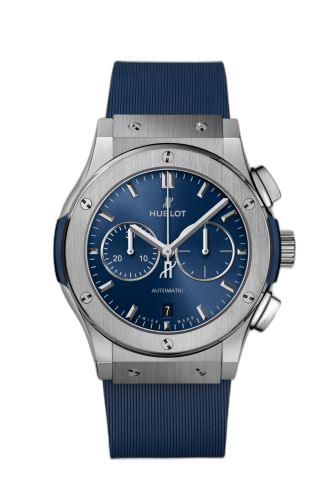 [541.NX.7170.RX] Classic Fusion 42 Chronograph Titanium / Blue / Rubber