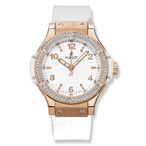 [361.PE.2010.RW.1104] Big Bang 38 Quartz Red Gold - Diamond / White / Rubber