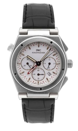 [IW3815-03 (aka: IW381503)] Ingenieur Mecaquartz Chronograph Alarm Stainless Steel / White / Strap