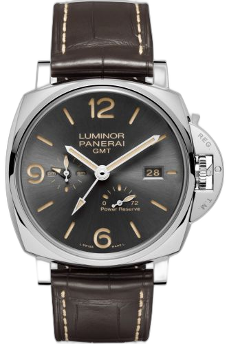 [PAM00944] Luminor Due 45 3 Days GMT Power Reserve Automatic Stainless Steel / Grey