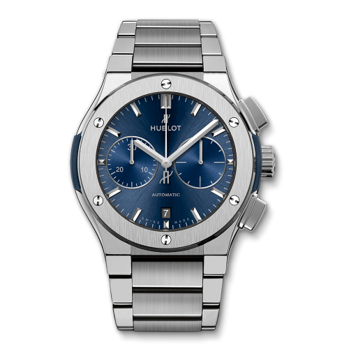 [520.NX.7170.NX] Classic Fusion 45 Chronograph Titanium / Blue / Bracelet