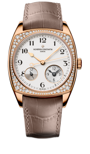 [7805S/000R-B140] Harmony Dual Time Pink Gold With Diamonds / Black Numerals