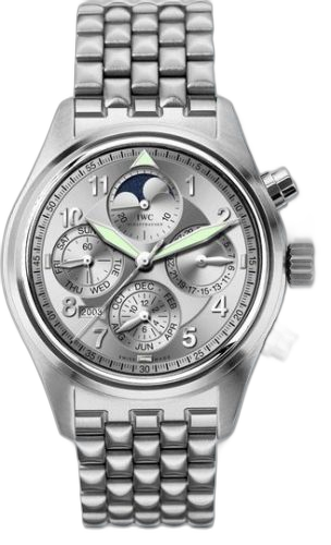 [IW3757-06 (aka: IW375706)] Pilot's Watch Spitfire Chronograph Perpetual Calendar Stainless Steel / Silver / Sincere
