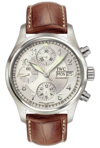 [IW3706-22] Pilot's Watch Spitfire Chronograph Stainless Steel / Silver / Italian / Strap