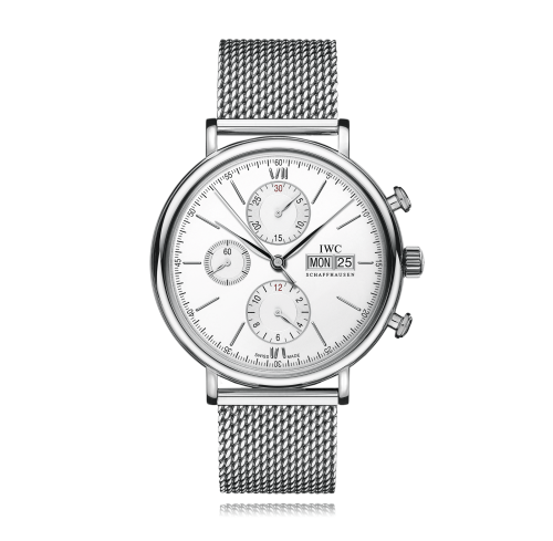 [IW3910-32] Portofino Chronograph Stainless Steel / Silver / Milanese