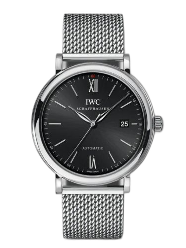 [IW3565-10 (aka: IW356510)] Portofino Automatic Stainless Steel / Black / Long Milanese