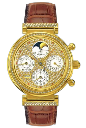 [IW8153-05 (aka: IW815305)] Da Vinci Perpetual Yellow Gold / Diamond / Paved / German