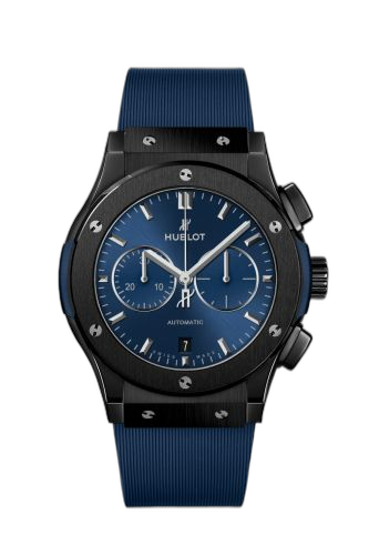 [541.CM.7170.RX] Classic Fusion 42 Chronograph Ceramic / Blue / Rubber