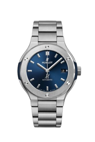 [568.NX.7170.NX] Classic Fusion 38 Titanium / Blue / Bracelet