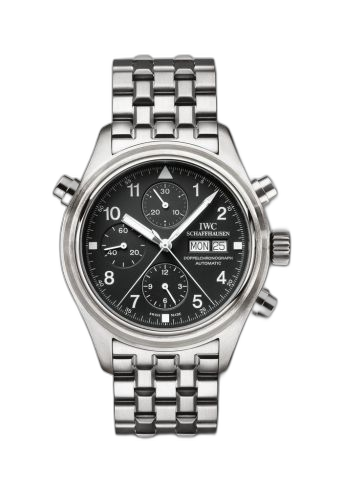 [IW3713-19] Pilot's Watch Doppelchronograph Stainless Steel / Black / English / Bracelet