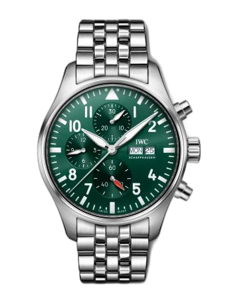 [IW3780-06 (aka: IW378006)] Pilot's Watch Chronograph Stainless Steel / Green / Bracelet