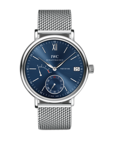 [IW5101-16 (aka: IW510116)] Portofino Hand-Wound Eight Days Stainless Steel / Blue / Milanese