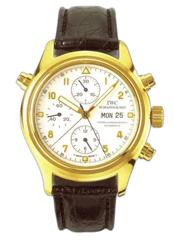 [IW3713-12 (aka: IW371312)] Pilot's Watch Doppelchronograph Yellow Gold / White / French