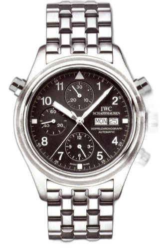 [IW3713-18] Pilot's Watch Doppelchronograph Stainless Steel / Black / Italian / Bracelet