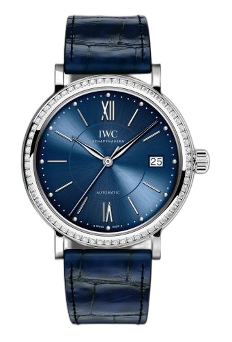 [IW4581-11 (aka: 4581-11, IW458111)] Portofino Automatic 37 Stainless Steel / Diamond / Blue