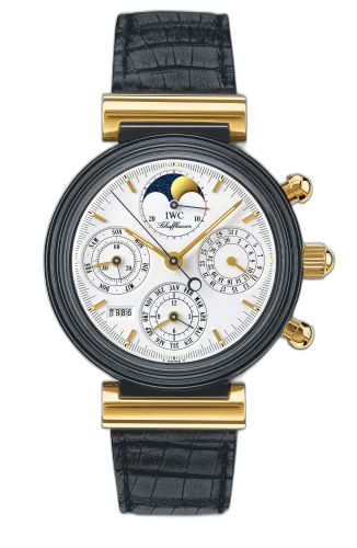 [IW3755-04 (aka: 3755-04, IW375504)] Da Vinci Perpetual Black Ceramic / Yellow Gold / White / French