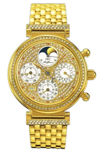 [IW9253-07 (aka: IW925307)] Da Vinci Perpetual Yellow Gold / Diamond / Paved / English