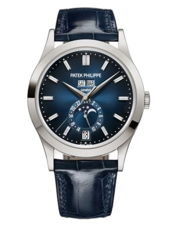 [5396G-017] Annual Calendar 5396 White Gold / Blue Gradient