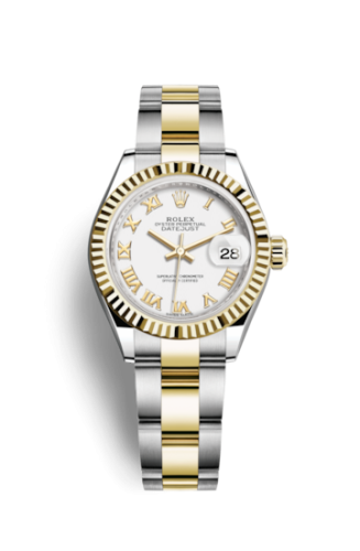 [279173-0024] Lady-Datejust 28 Rolesor Yellow Fluted / Oyster / White Roman
