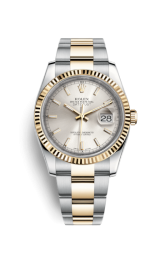 [116233-0169] Datejust 36 Rolesor Yellow Fluted / Oyster / Silver