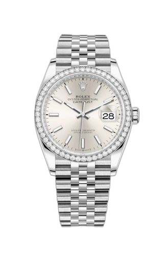 [126284RBR-0005] Datejust 36 Stainless Steel / Diamond / Silver / Jubilee