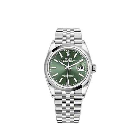 [126200-0023] Datejust 36 Stainless Steel - Domed / Green / Jubilee