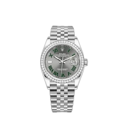 [126284RBR-0037] Datejust 36 Stainless Steel / Diamond / Slate - Roman / Jubilee