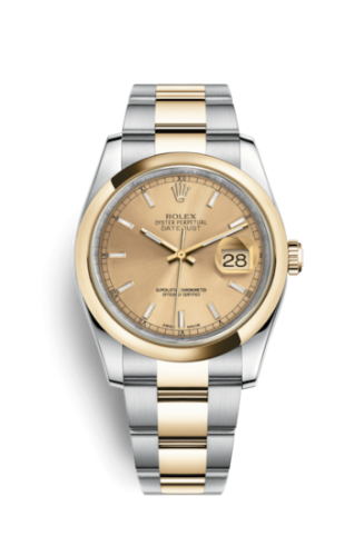 [116203-0125] Datejust 36 Rolesor Yellow Domed / Oyster / Champagne