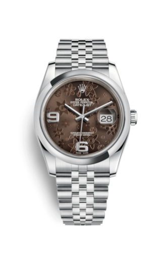 [116200-0087] Datejust 36 Stainless Steel Domed / Jubilee / Chocolate Floral