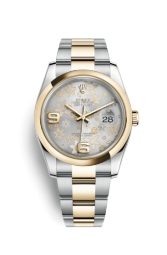 [116203-0146] Datejust 36 Rolesor Yellow Domed / Oyster / Silver Floral