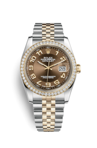 [116243-0075] Datejust 36 Rolesor Yellow Diamond / Jubilee / Bronze Arabic
