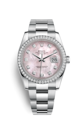 [116244-0018] Datejust 36 Stainless Steel Diamond / Oyster / Pink MOP