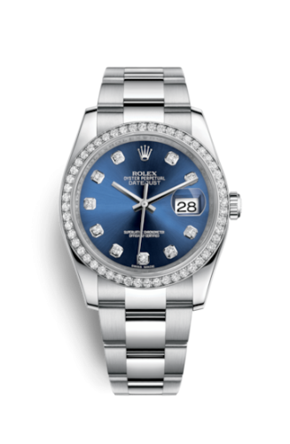 [116244-0022] Datejust 36 Stainless Steel Diamond / Oyster / Blue Diamond