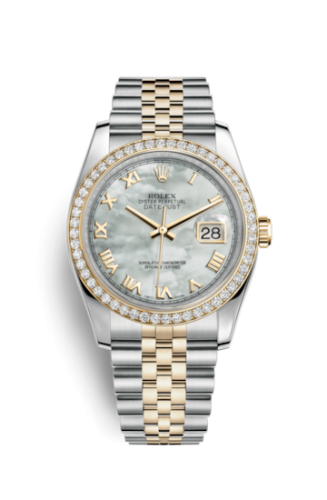 [116243-0017] Datejust 36 Rolesor Yellow Diamond / Jubilee / MOP Roman