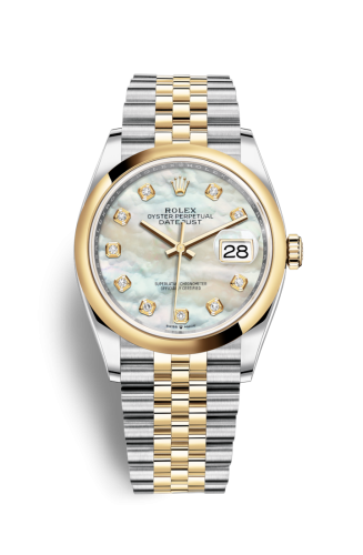 [126203-0023] Datejust 36 Stainless Steel / Yellow Gold / Smooth / MOP Diamond / Jubilee