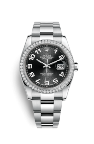 [116244-0042] Datejust 36 Stainless Steel Diamond / Oyster / Black Arabic